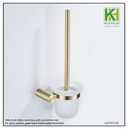 Show details for Toilet brush holder, round base, gold, 304 stainless steel Picture of Toilet brush holder, round base, gold, 304 stainless steel
